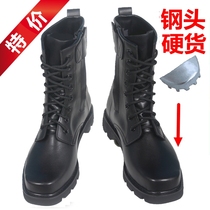 Combat boots mens outdoor high-top steel toe steel sole mens boots spring and summer breathable training shoes security shoes waterproof work shoes