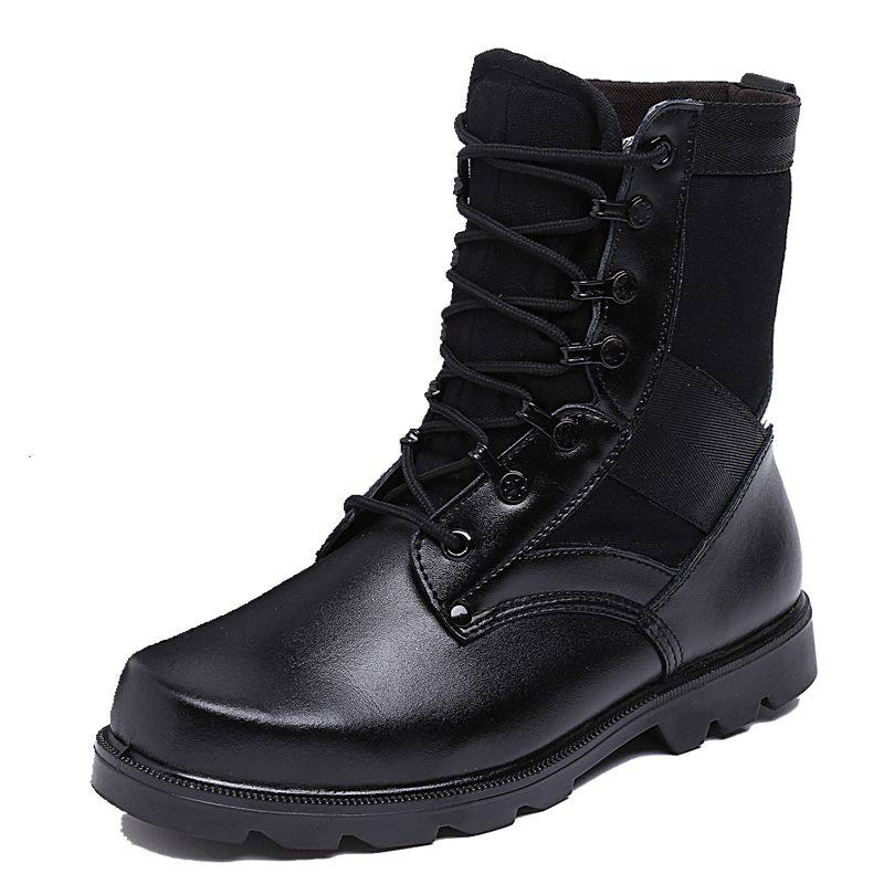 Spring and summer combat men's boots men's single boots desert breathable tactical boots leather boots steel head steel bottom labor insurance Martin boots security shoes