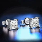 Платиновая инкрустация камня, платиновые серьги подходит для мужчин и женщин, белое золото 18 карат, подарок на день рождения