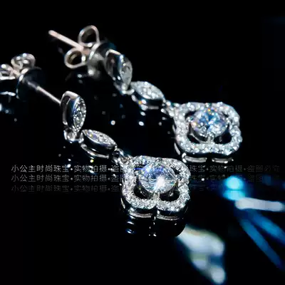 18K gold earrings imported moisanishi earrings earrings temperament ear drum nails long version of female ear needle Japanese and Korean ear needles