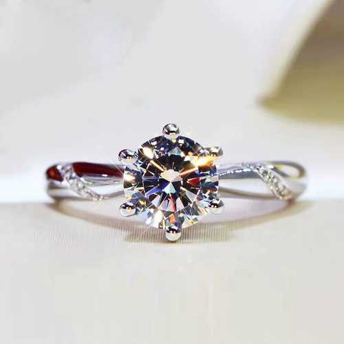 Платиновая инкрустация камня, модное обручальное кольцо, белое золото 18 карат, простой и элегантный дизайн