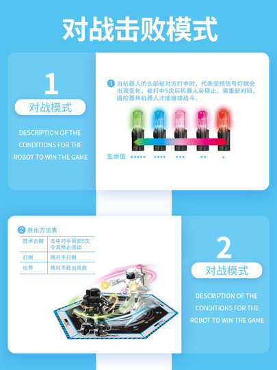 Two-person battle somatosensory robot remote control parent-child interactive fighting fighting smart children's toy gift for 6-12 years old