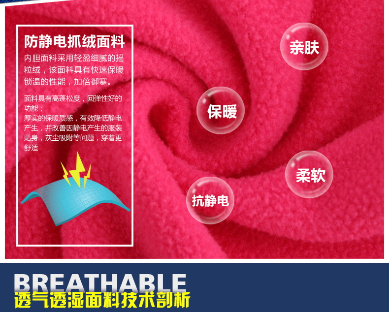 南极人 儿童 尼龙塔丝隆 三合一 冲锋衣 防水透湿3000 图5