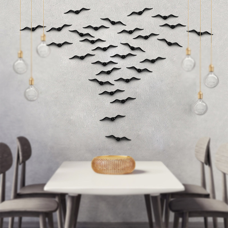 Creative ceramic seagull wall decoration wall decoration Nordic TV background wall bird wall decoration stereo 3d pendant