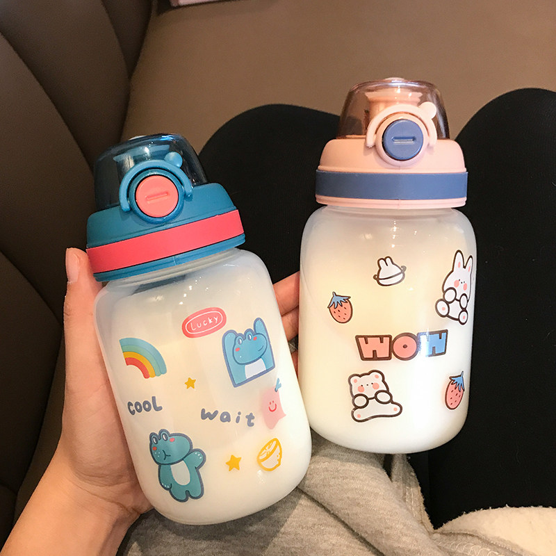 Tide Minimalist Creative Teenage Girl Cute Bounce High Boron Glass Cup Men and women Students' Hand Straight Drinking Accompanying Cup