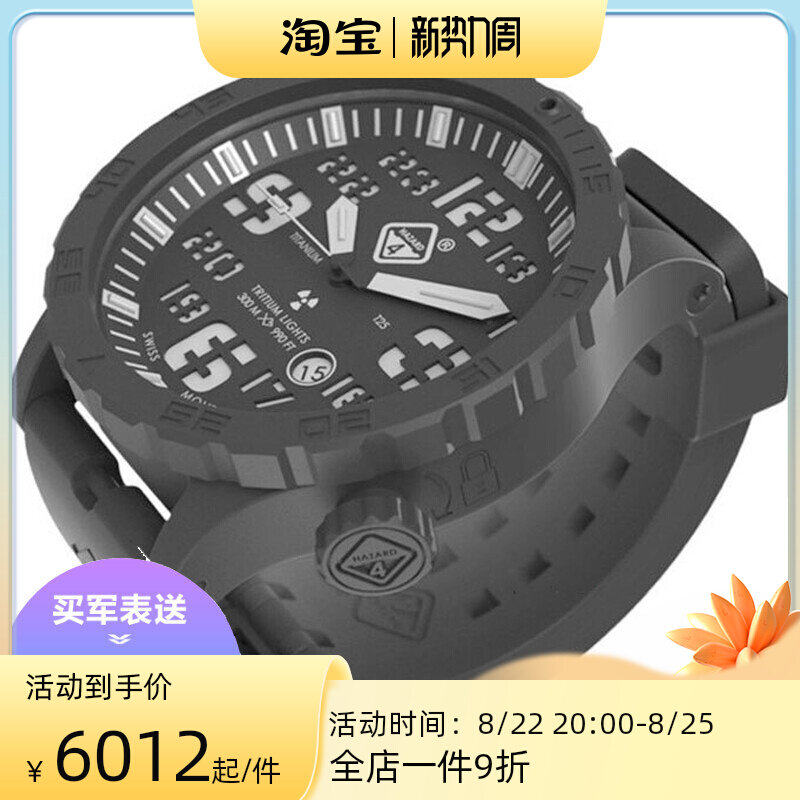 Hazard4 US crisis 4 H3 tritium gas luminous diver watches Army meme Tactical Watches Male Titanium Black PVD Meters Belt