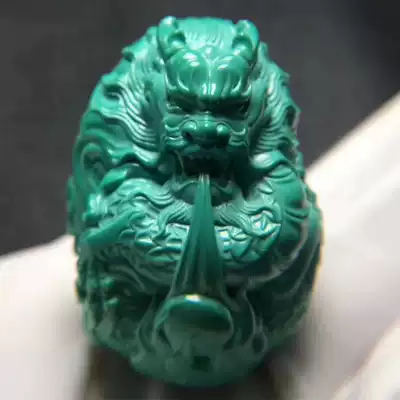 Hubei high porcelain blue raw ore turquoise dragon carving pieces Pendant handle pieces rough stone ornaments Bracelet necklace accessories