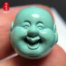Hubei Shiyan Turquoise Maitreya Buddha Head Carved High Porcelain Blue Original Mine Buddha Bead Hand String Bead Bead Head