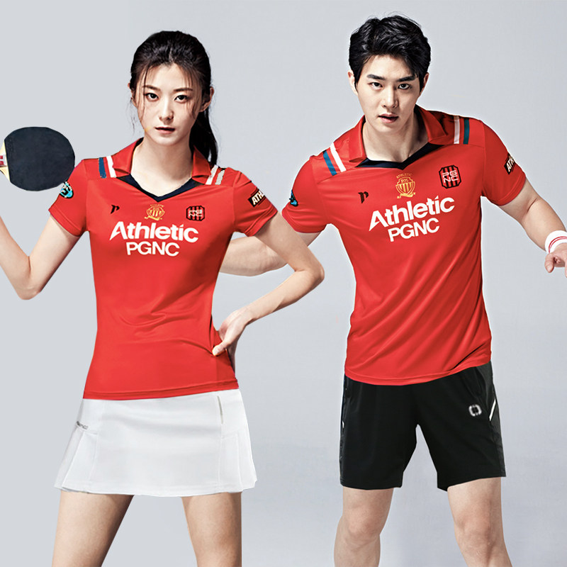 Summer new badminton suits men's and women's suits short-sleeved quick-drying tennis suits competition suits custom printing group purchase