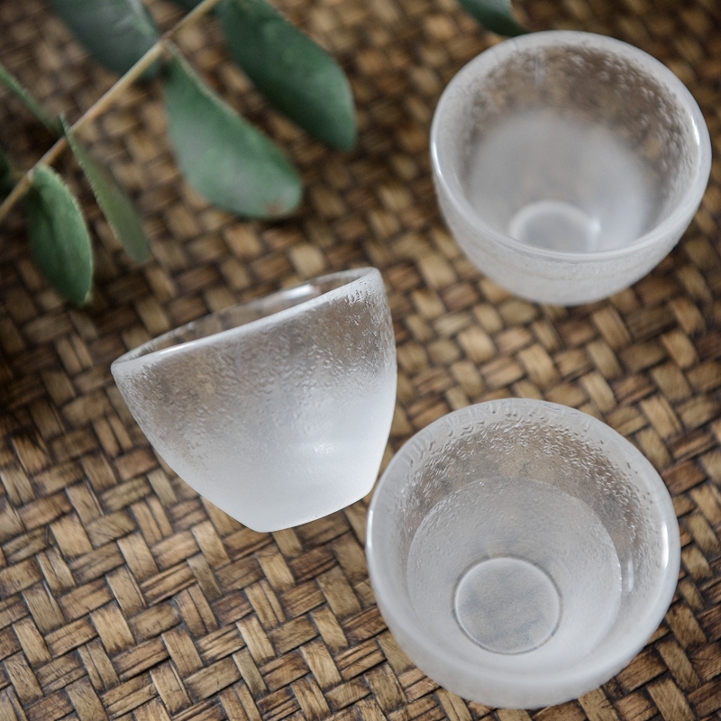 Thick cloud glass small wine glass white cup of wine pot or two cups of ancient style Japanese wine set household