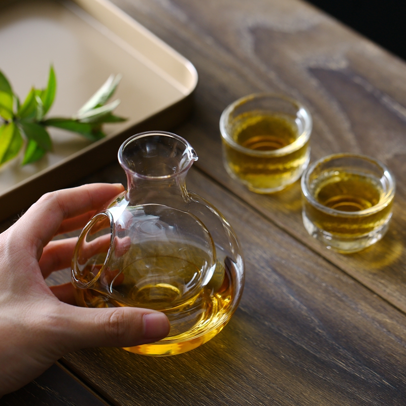 Xinya Residence Creative Day Style Glass Wine With Ice Wine Pot Suit Unleaded Scowler Wine Glass Ice Wine Ware Clear Wine Pot