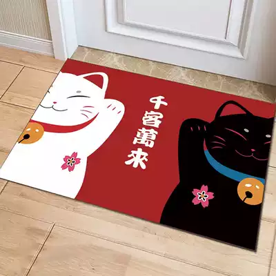 Xinyaju Lucky cat Bathroom non-slip entry door mat Floor mat Doormat Kitchen bedroom door floor mat