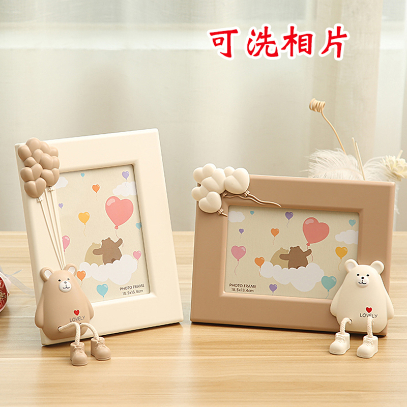 7inch Creative Cute Photo Frame Display Stand Photo Ornament Children's Room Desktop Photo Frame Cartoon Mouse Home Decoration