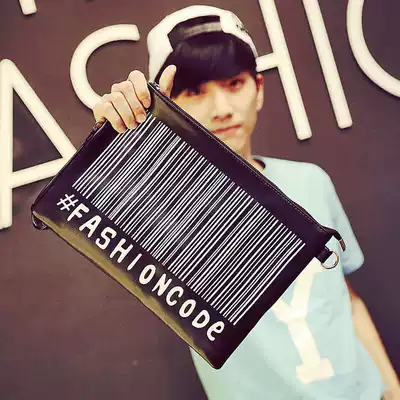 Letter printing hand holding letter envelope package square Korean youth wallet big trend shoulder cross pu clip bag