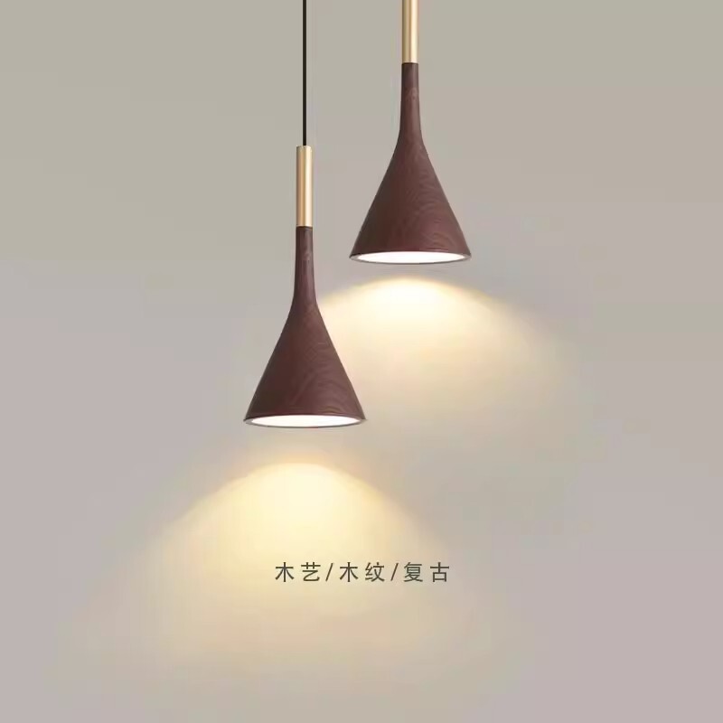 2026 New Walnut Color Bedroom Bedside Lamp Foyer Chandelier Mid-Century Style Bedside Chandelier New Small Chandelier