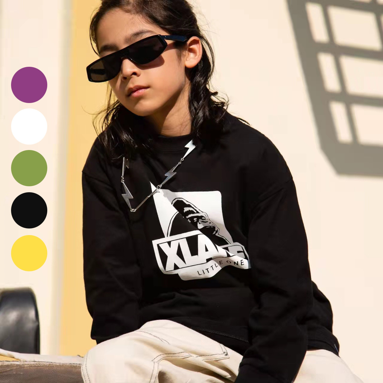 2022 spring and summer new style Gorilla Japanese boys and girls parent-child King Kong long-sleeved T-shirt