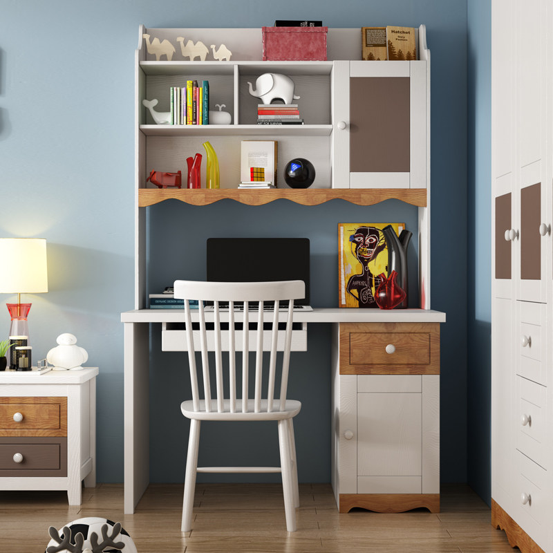 Children Desk Bookshelf Combined Elementary School Boy Desk Boy All Table Home Bedroom Computer Desktop Desk