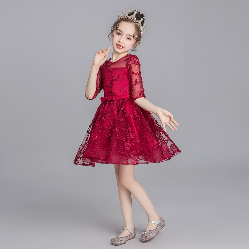 Váy dạ hội bé gái váy công chúa cao cấp pettiskirt bé hoa bé gái váy cưới 2019 khí chất mới quý phái mùa thu - Váy trẻ em