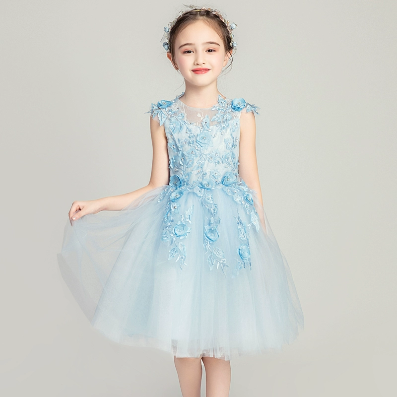 Trẻ em ăn mặc bé gái cô bé công chúa váy hoa cô gái trang phục piano pompon phong cách phương Tây sinh nhật catwalk váy cưới - Váy trẻ em