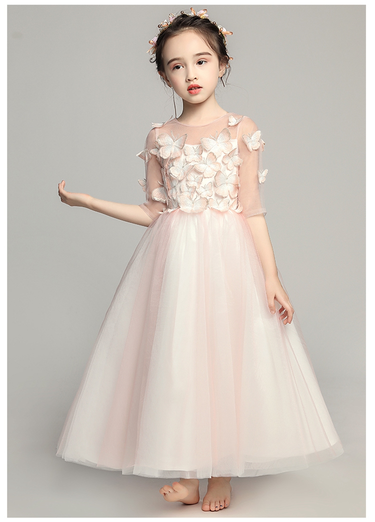 Trang phục dạ hội trẻ em váy công chúa cô gái bướm fluffy dài váy cưới hoa nhỏ cô gái chủ trang phục piano - Váy trẻ em bộ vest dự tiệc cho bé trai