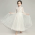 2018 mùa thu mới cô gái váy dạ hội váy dài tutu trẻ em chủ nhà màu trắng trình diễn váy cưới catwalk Váy trẻ em