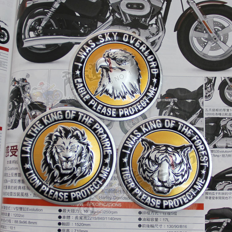 Electric scooter decoration skull flag metal scratched car sticker retro three-dimensional logo side tank fuel tank decal