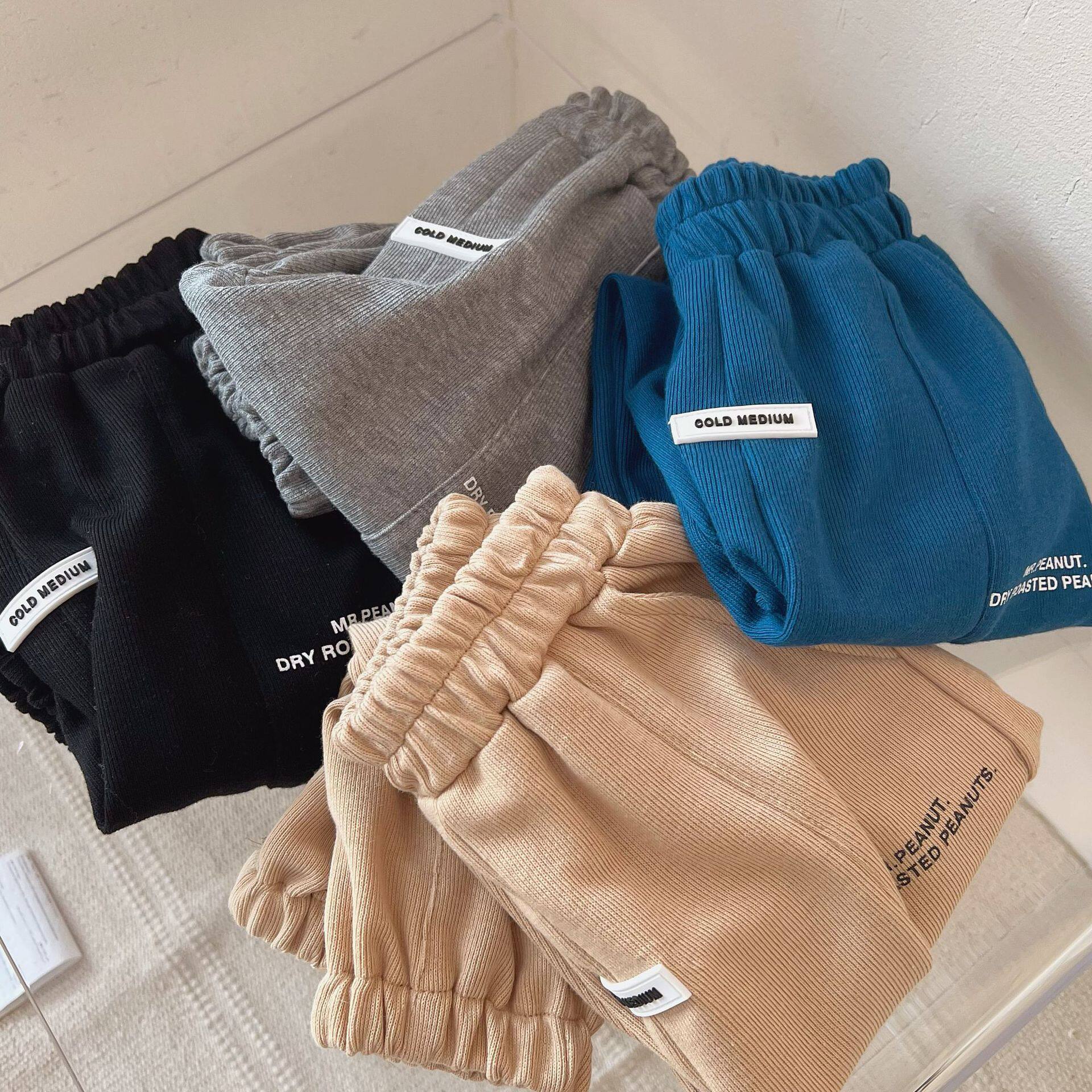 Children Casual Pants Nicole Family 2022 Spring New Boy Girl Car Stickers Casual Thick Cotton Pants Toddler Pants Subtidal Pants