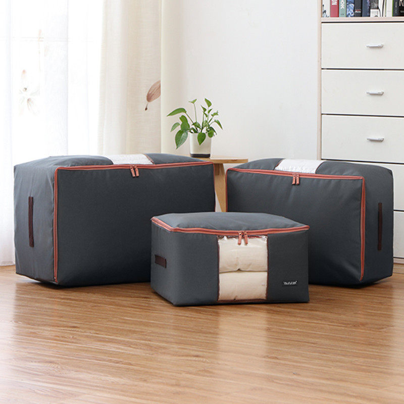 Water washable transparent window cotton is heavily thickened Oxford cloth quilt bag by large student capacity