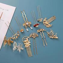 Hanfu headdress small flower hairpin embellishment U hairpin ancient style hair accessories daily versatile simple set of U-shaped hairpin