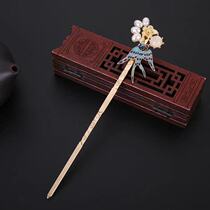 Hanfu headdress Jin Yi under the same hairpin alloy hair ornaments burned blue swallow pearl hair hairpin hair hairpin gift