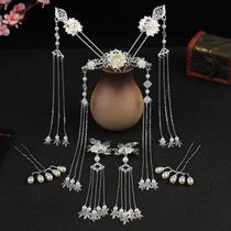 Hanfu headdress hair hairpin accessories tassel hair crown full set of super fairy ancient girl walking hairpin hair accessories ancient costume pair hairpin