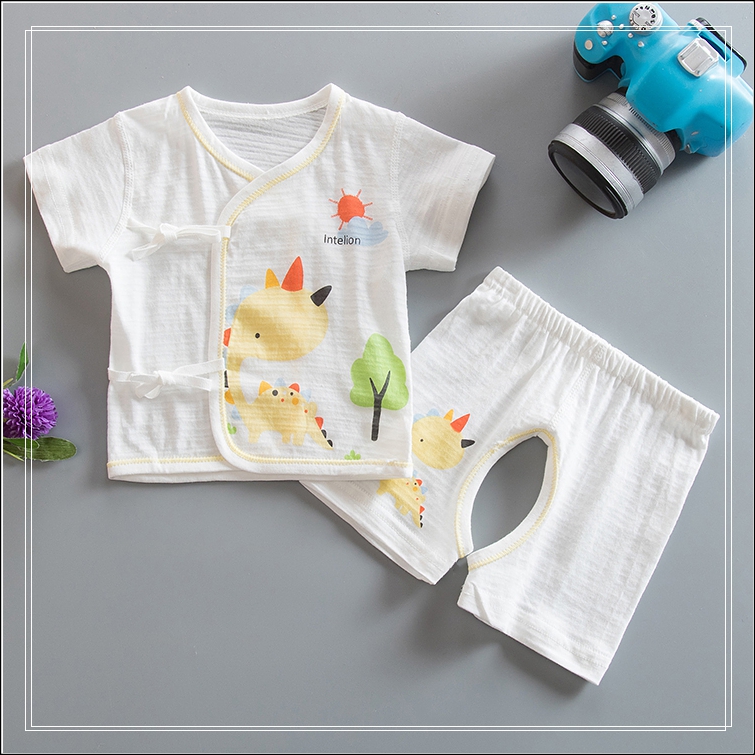 Mùa hè đồ lót trẻ sơ sinh đặt 0-3 tháng bé bông nhà sư dịch vụ sơ sinh bé ngắn tay đồ lót phù hợp với