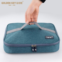 Golden key Oxford cloth insulation bag lunch box bag student with rice bag aluminum foil square portable lunch bag