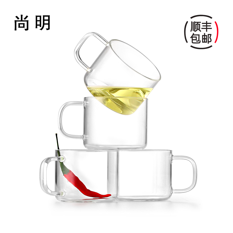 Shang Ming heat-resistant thickened glass tea cup kung fu tea cup with glass glass water cup white wine household