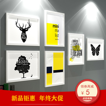 Solid Wood Photo Wall Living Room Decoration Painting Modern Minima Nordic Photo Frame Wall Irregular Creative Combo Photo Frame Hanging Wall