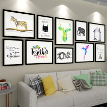 Solid wood photo wall Nordic modern minimalist living room photo frame hanging wall creative large size combined photo frame decoration hanging painting