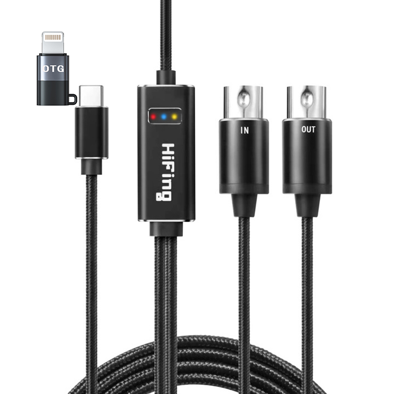 Five-pin midi line transfer usb type-c applicable ipad connected instrument Roland electronic drum Yamaha Electric piano-Taobao
