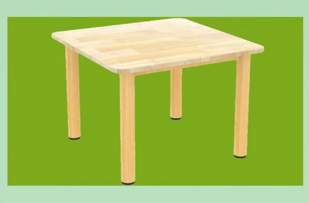 Bàn mẫu giáo gỗ vuông rắn Bàn ghế gỗ Bàn ghế trẻ em Bàn ghế gỗ - Nội thất giảng dạy tại trường
