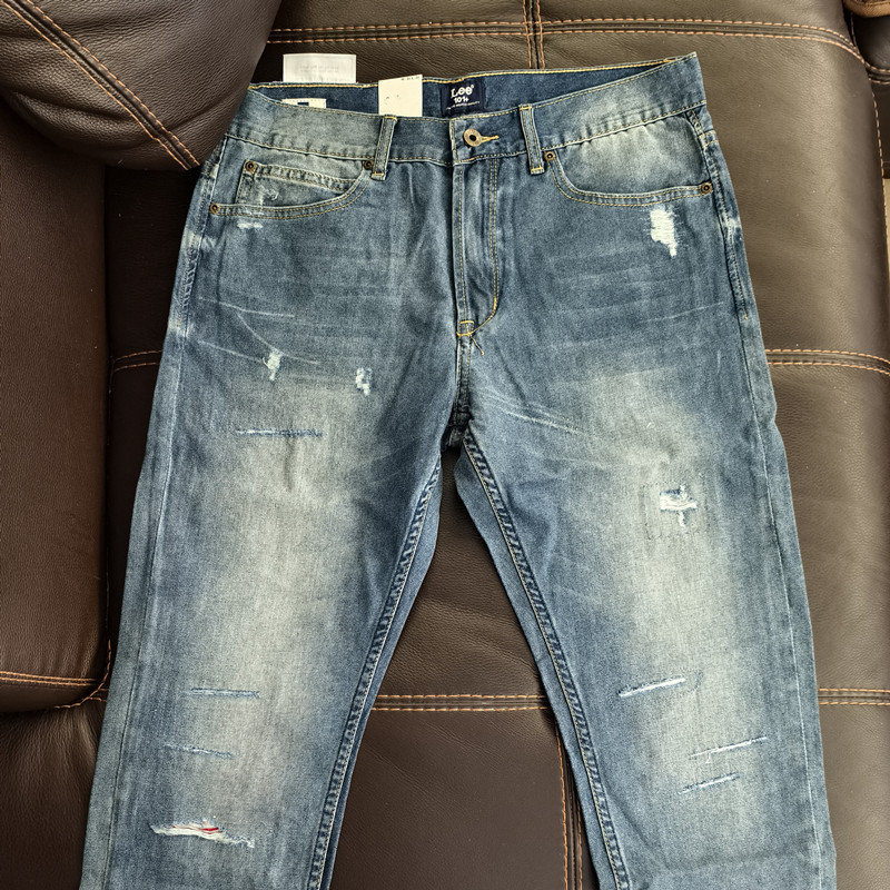 Summer Thin Lee Jeans for Men 705 Stretch Slim Fit Skinny Pants Men's Trendy Ripped Comfortable Tapered Pants Summer Thin Lee Jeans for Men 705 Stretch Slim Fit Skinny Pants Men's Trendy Ripped Comfortable Tapered Pants