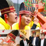 Zhuge ест сахарные шляпы, носите шляпу, ешьте сахар, вступай в брак, возьмите игру, ежегодное собрание жениха группового строительства реквизита