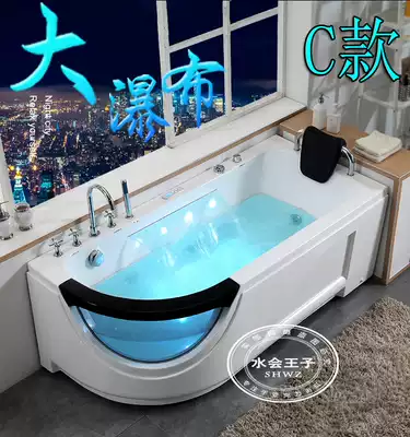 Household adult small surfing massage freestanding acrylic bathtub basin constant temperature heating 1 4 m-1 8 meters