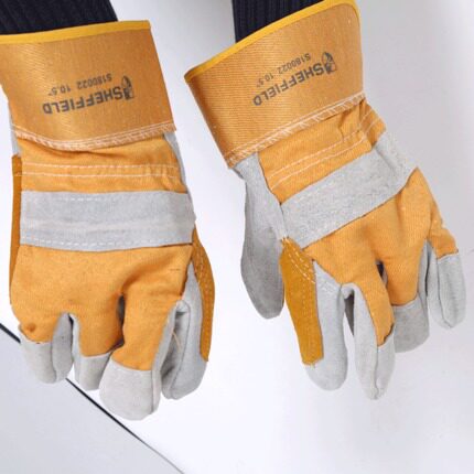 Steel shield S180022 labor insurance gloves electric welder wear-resistant cut-resistant cowhide gloves protection thickened work gloves