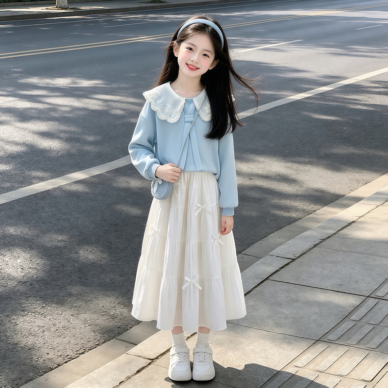 Girls' Super Pretty Korean-Style Dress, Early Autumn 2026 New Model, Stylish Little Princess Unique and Beautiful Dress for Older Girls