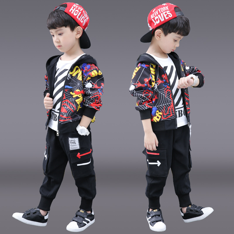 Boy Spring Autumn Season Suits 2022 New CUHK Scout Red Boy Scout clothes handsome and casual Three-style suits