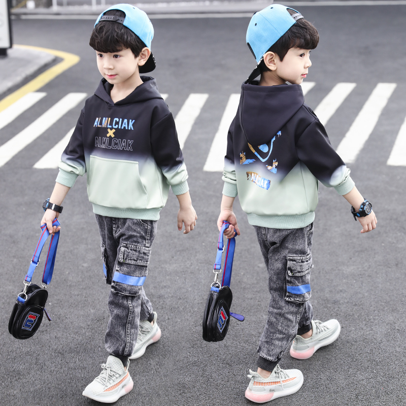 Boy 2022 Spring autumn season new childlike boy handsome young boy handsome leisure suit children CUHK Scout Two sets