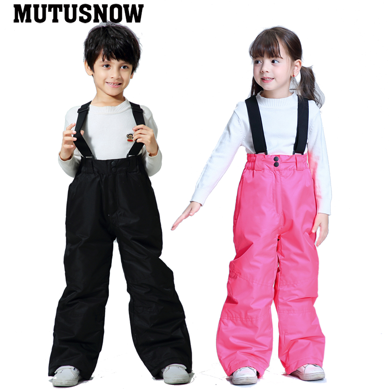 2021 new children's ski pants strap pants big boys and girls thick windproof waterproof winter warm cotton pants