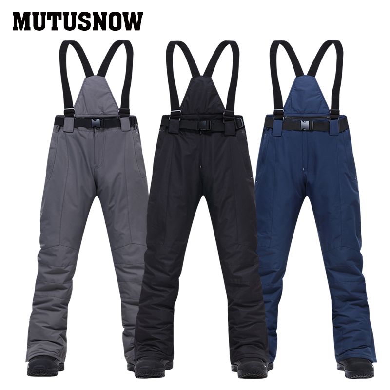 The new outdoor snowboard double board winter male and female couples wear-resistant windproof warm multi-color strap thick ski pants