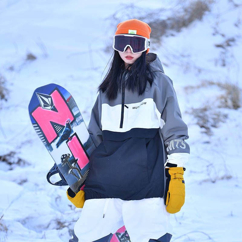 2023 new ski suit women's outdoor windproof waterproof and warm double board Ski Sweater Ski Suit-Taobao