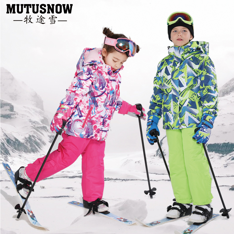 2021 new children's ski suit suit men and women children outdoor thickened warm waterproof windproof ski clothes and pants equipment