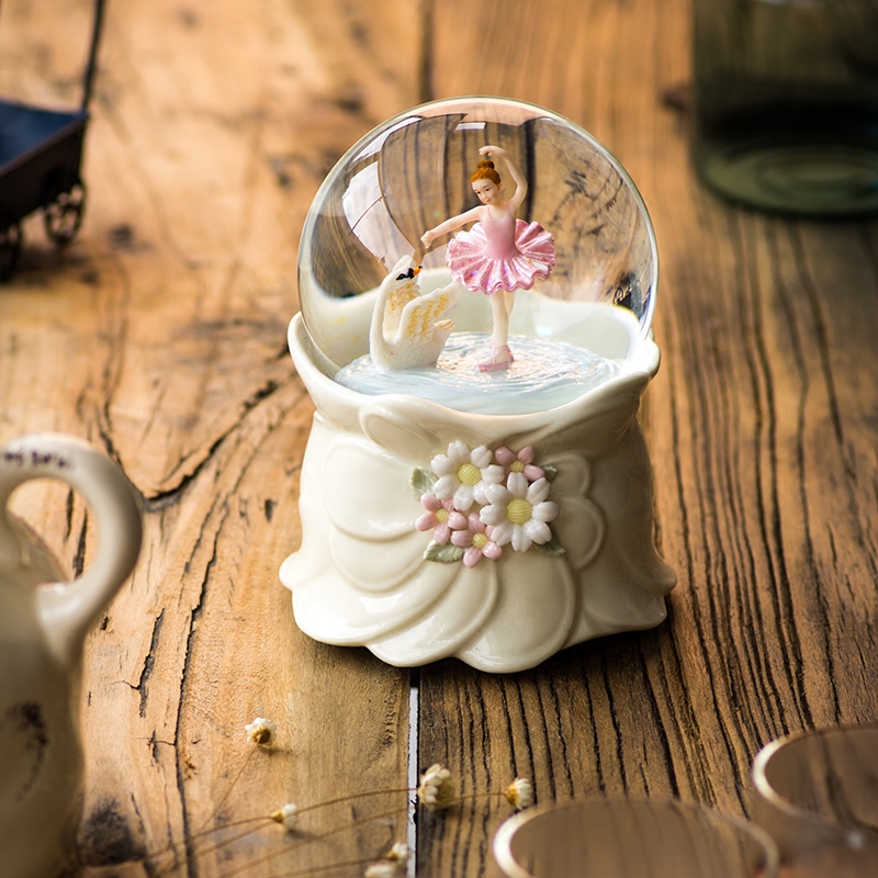 JARLL Water Crystal Ball Music Box Ballet Princess Eight Soundbox Send Bestie Girl's Seven New Year's Valentine's Day